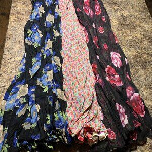 collection of 3 "Broomstick" skirts, all have elastic waist and are reversable